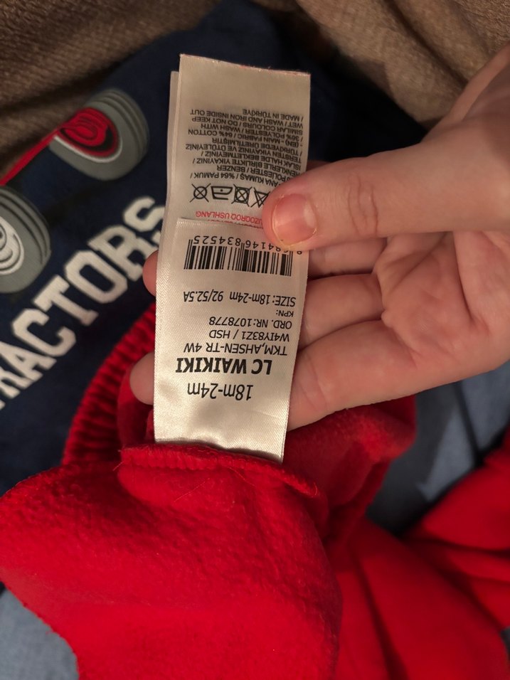 Bebek Erkek Kırmızı Traktör Baskılı Takım - Görsel 3