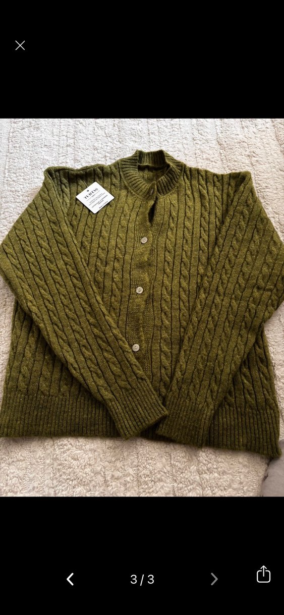 Yeşil Örgü Kadın Hırka - Görsel 3