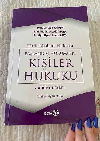 Kişiler Hukuku - Türk Medeni Hukuku 1. Cilt