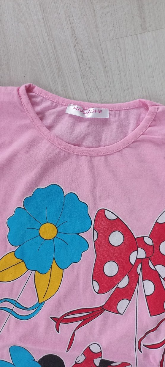 Pembe Baskılı Kısa Kollu Tişört - Görsel 2