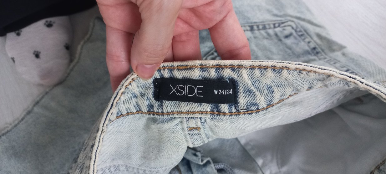 Düğmeli Gri Mavi Kadın Denim Şort - Görsel 4