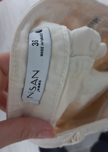 Kadın Beyaz Mini Keten Şort - Görsel 4