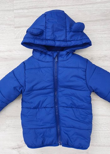 Kapüşonlu Mavi Erkek Çocuk Mont - Görsel 2