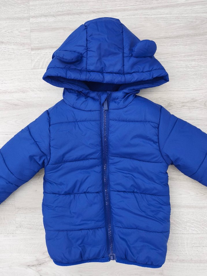 Kapüşonlu Mavi Erkek Çocuk Mont - Görsel 2
