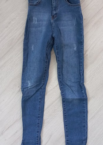 Kadın Mavi Dar Kesim Denim Jean