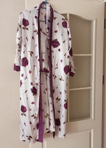 Diğer Mor Çiçekli Bohem Parisian Kadın Pijama Takımı