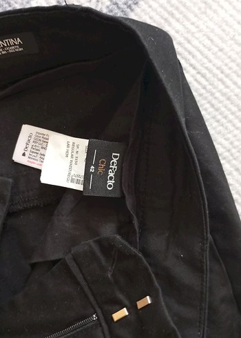 42 Beden Kadın Siyah Kemerli Kumaş Pantolon