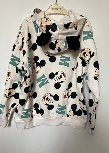 Baskılı Kız Sweatshirt Gri Kapüşonlu - Görsel 2