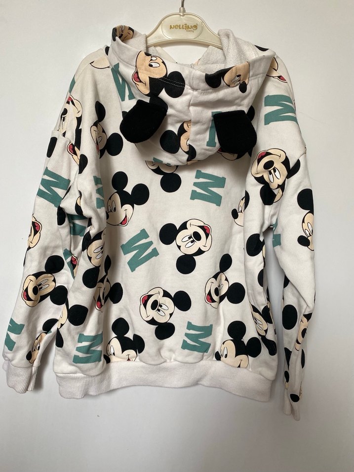 Baskılı Kız Sweatshirt Gri Kapüşonlu - Görsel 2