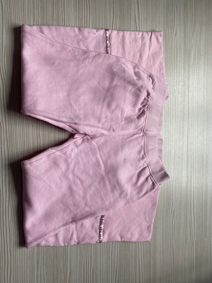 Pembe Keten Kumaşlı Kız Çocuk Salaş Tayt - Görsel 3