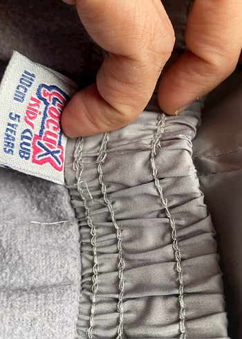 Kızlar Gri Fermuarlı Bol Kesim Pantolon - Görsel 2