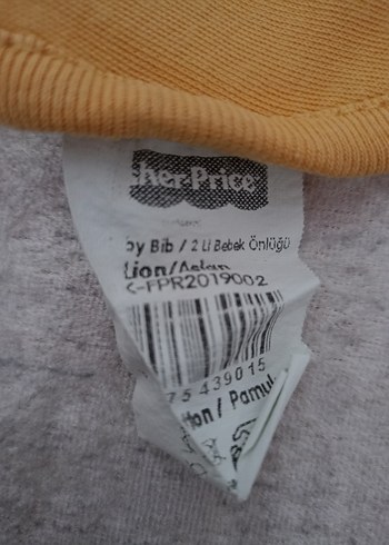 Fisher-Price Baskılı Bebek Önlüğü Gri - Görsel 2