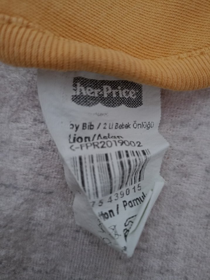 Fisher-Price Baskılı Bebek Önlüğü Gri - Görsel 2