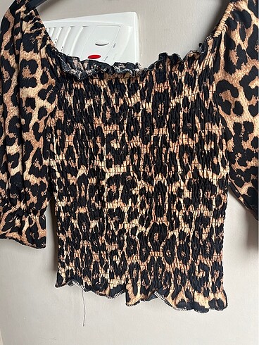 m Beden Leoparlı bluz