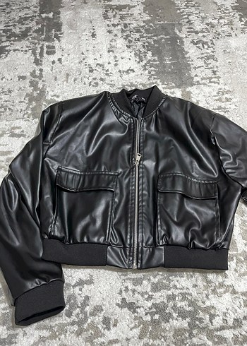 Kadın Siyah Deri Kemerli Ceket - Görsel 2