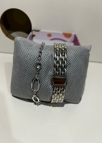 Gri Zincir Detaylı Kadın Kol Saati - Görsel 2