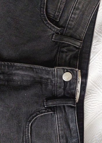 Gri Kadın Kot Mini Şort - Görsel 3