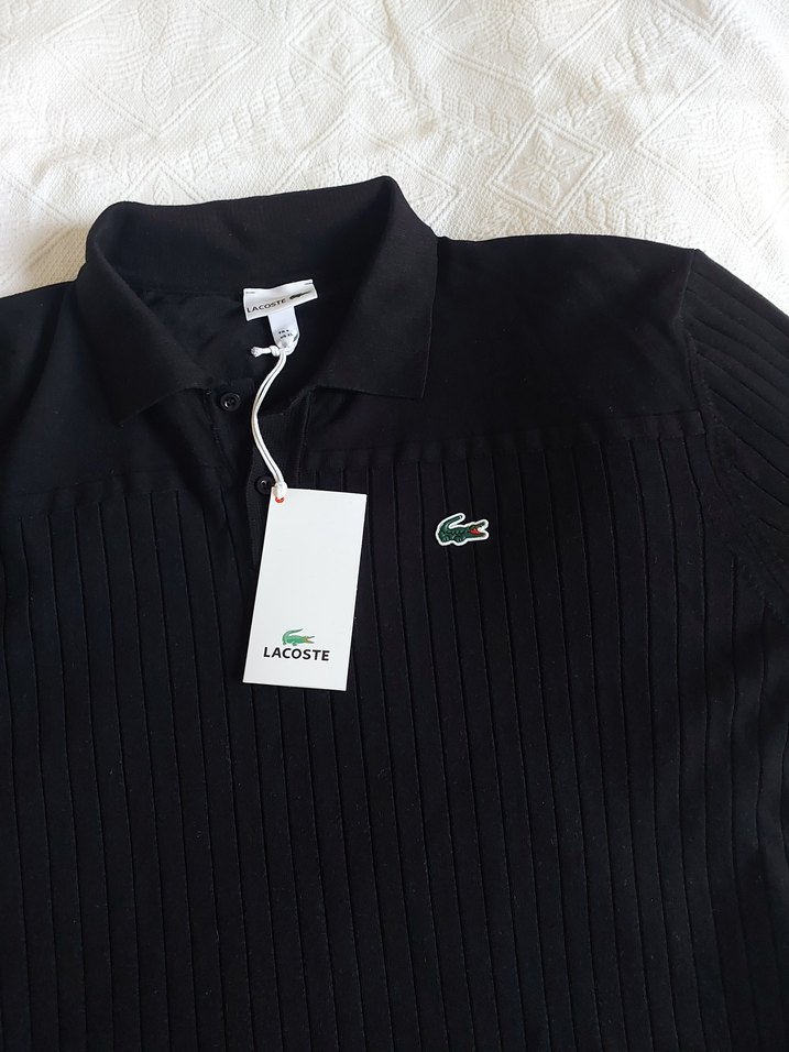 Lacoste Siyah Triko Polo Tişört - Görsel 2