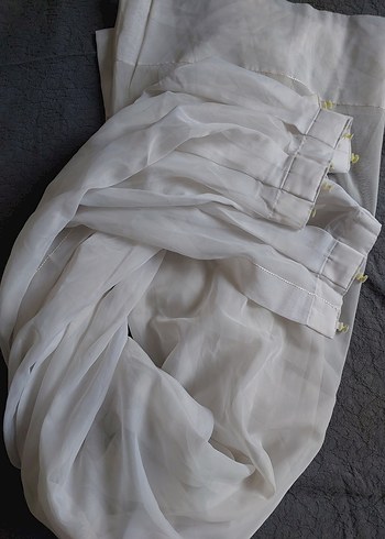 Bohem Tarz Beyaz Düz Tül Perde - Görsel 4