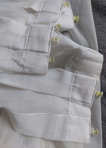 Bohem Tarz Beyaz Düz Tül Perde - Görsel 2