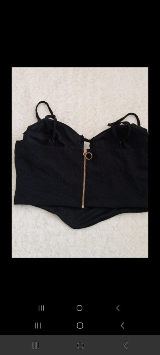 Siyah Gotik V Yakalı Askılı Büstiyer - Görsel 4