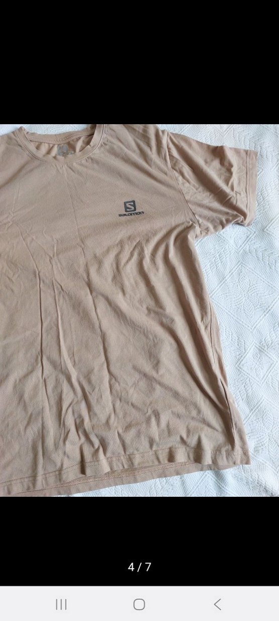 Bej Keten Erkek Tişört - Görsel 5