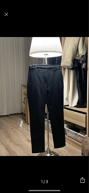 Massimo dutti siyah klasik kumaş cigarette pantolon