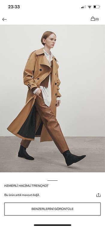 Massimo dutti kemerli hacimli trençkot kaban