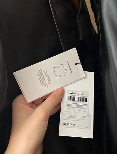 s Beden siyah Renk Massimo Dutti hakiki koyun derisi ceket
