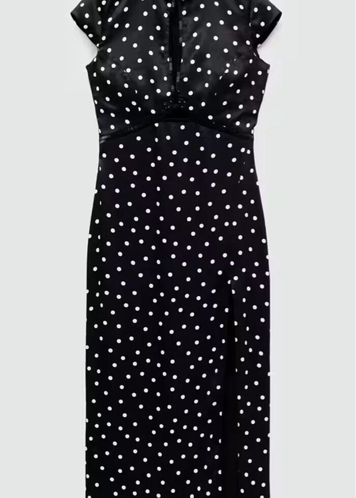 Mango CAPSULE stoksuz puantiyeli elbise - Görsel 5