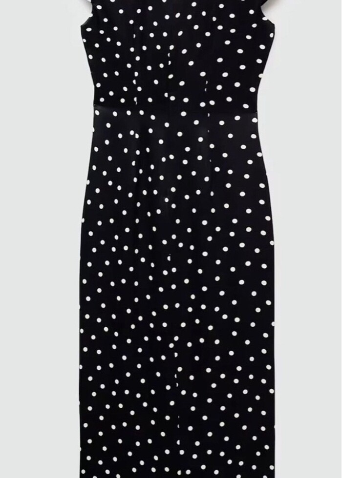 Mango CAPSULE stoksuz puantiye elbise - Görsel 4