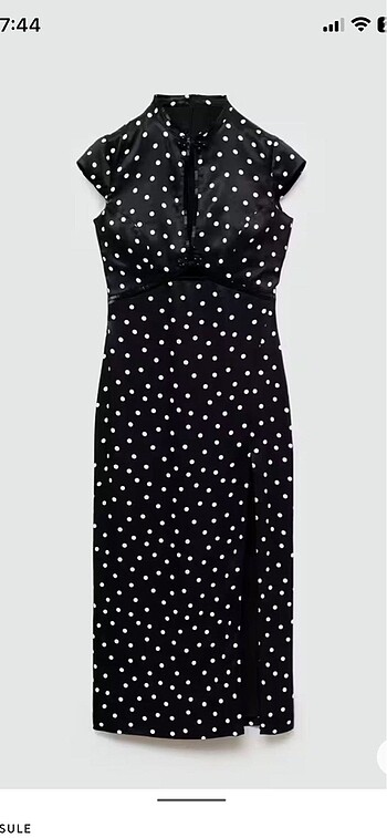 Mango CAPSULE stoksuz puantiye elbise - Görsel 5