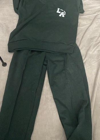 Kızlar için Koyu Yeşil Oversize Eşofman Takımı - Görsel 3