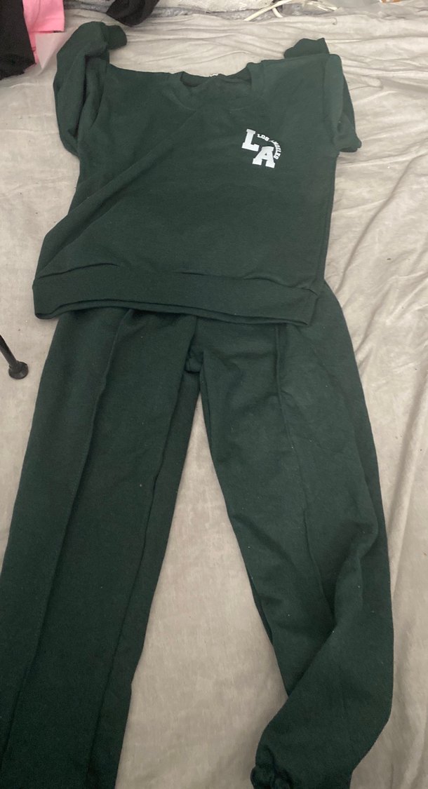 Kızlar için Koyu Yeşil Oversize Eşofman Takımı - Görsel 3