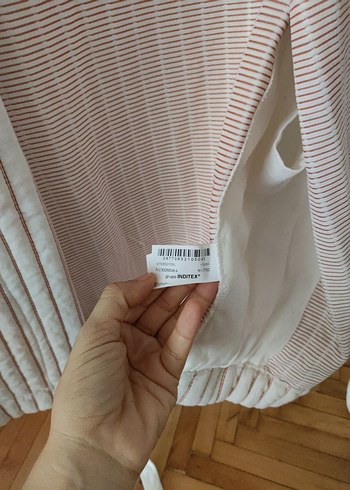 Beyaz Pilili Keten Kolsuz Mini Yelek - Görsel 4