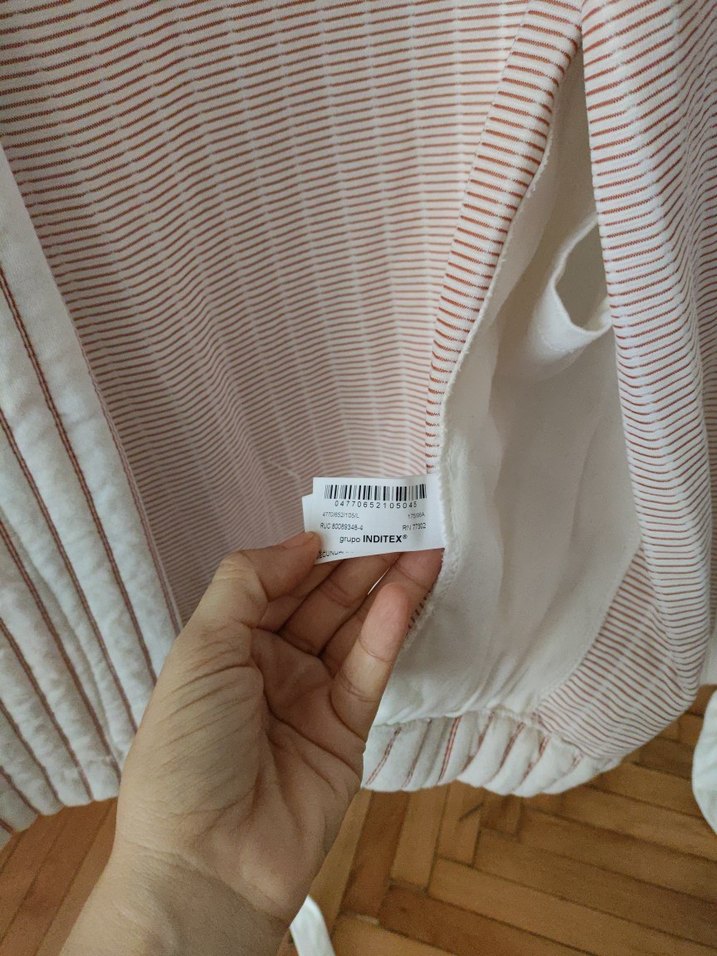 Beyaz Pilili Keten Kolsuz Mini Yelek - Görsel 4