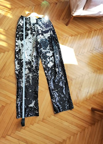 Kadın Parlak Payetli Dar Kesim Pantolon - Görsel 6