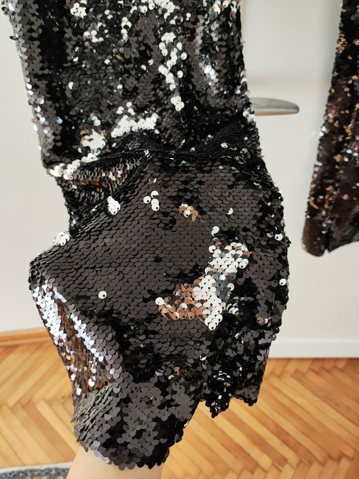 Kadın Parlak Payetli Dar Kesim Pantolon - Görsel 5