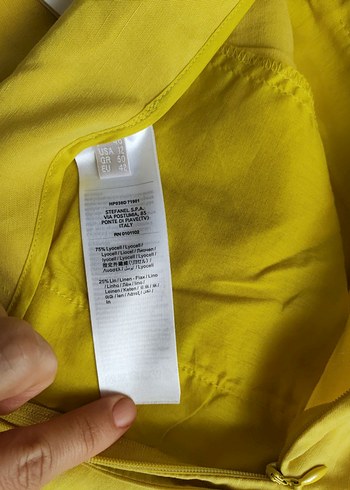 Sarı Keten Mini Şort - Görsel 3