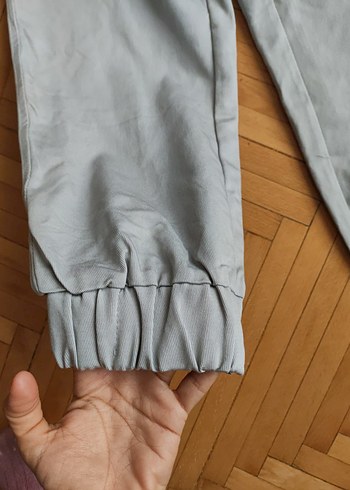 Gri Rahat Kesim Kadın Keten Pantolon - Görsel 2