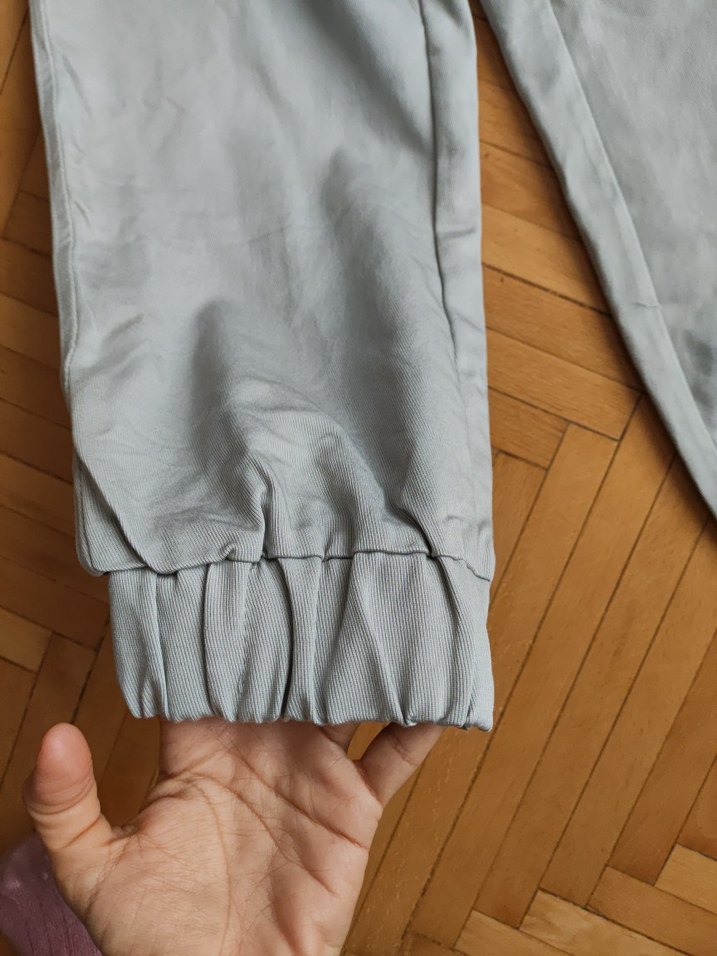 Gri Rahat Kesim Kadın Keten Pantolon - Görsel 2