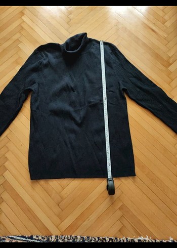 Kadın Siyah Fitilli Boğazlı Triko - Görsel 6