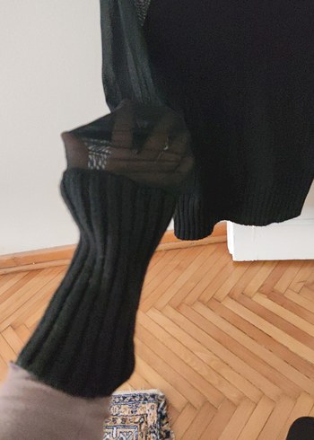 Siyah Yarım Boğazlı İnce Triko Kadın Kazak - Görsel 2