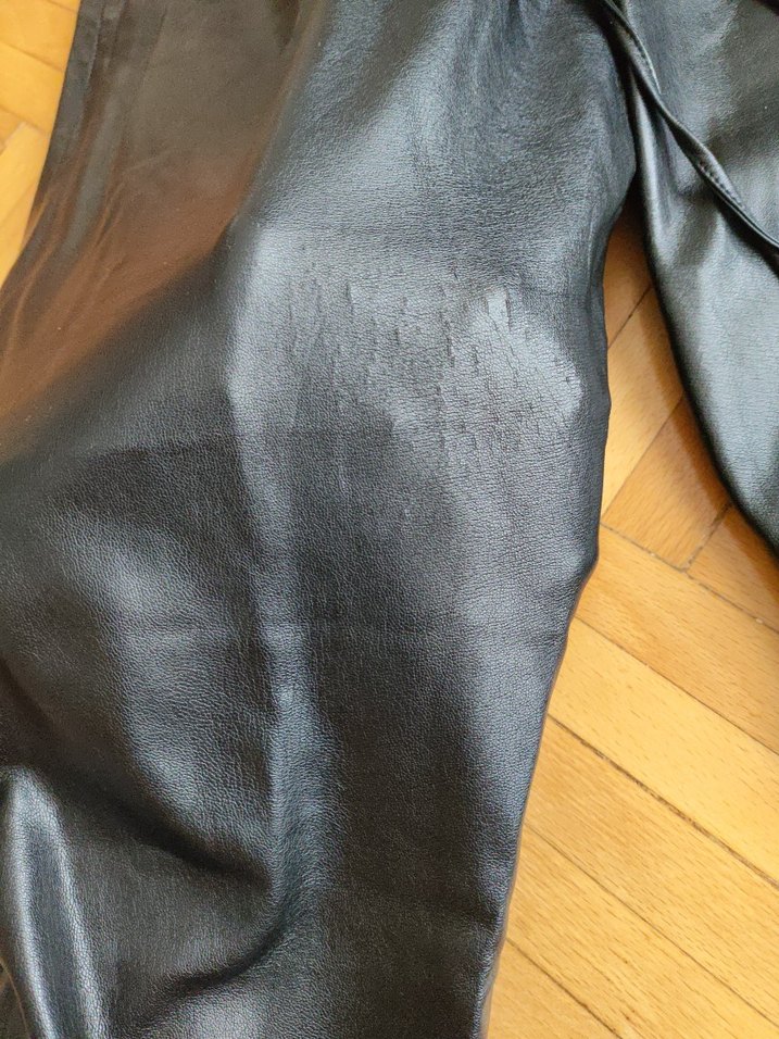 Siyah Deri Kemerli Kadın Pantolon - Görsel 4