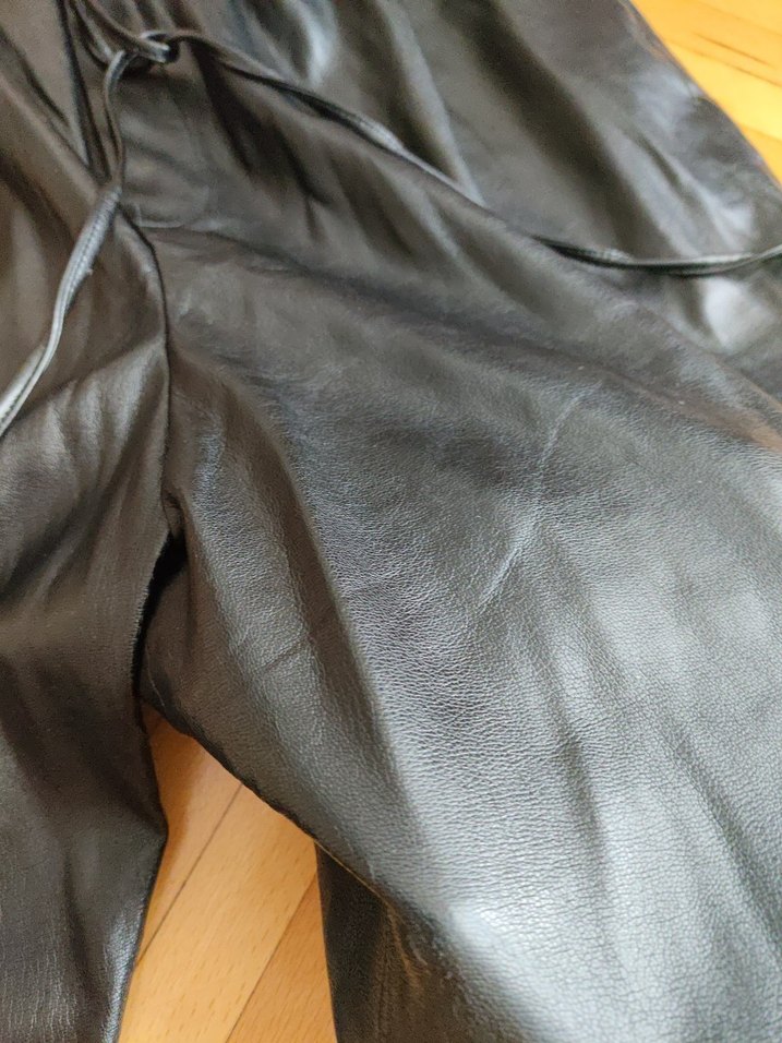 Siyah Deri Kemerli Kadın Pantolon - Görsel 5