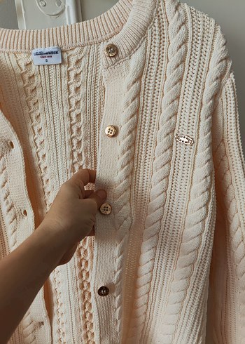 Bej Örgü Kadın Hırka - Görsel 2