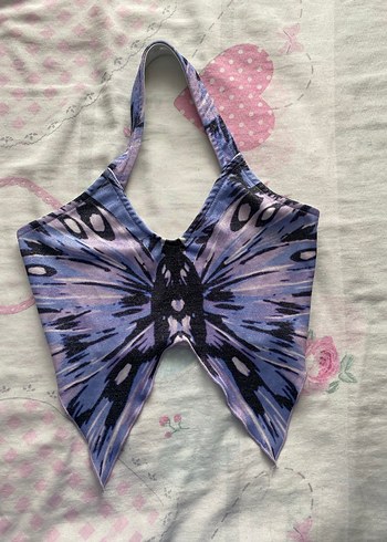 kelebek desenli ve modelli shein crop top