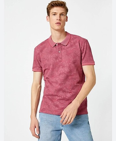 Lcw erkek bordo kırmızı kısa kollu polo yaka tişört