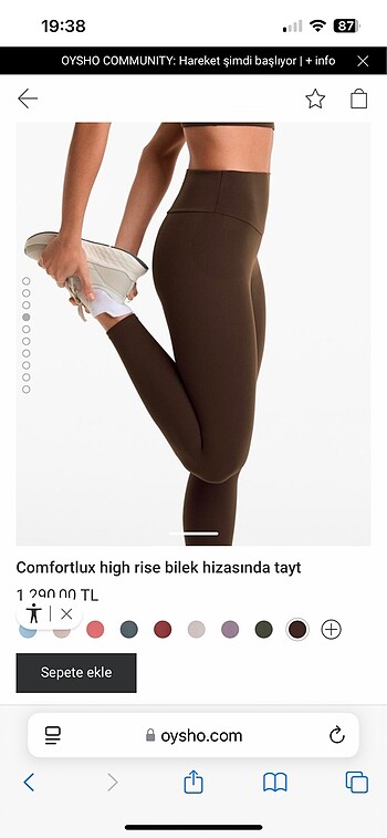 Oysho Comfortlux high rise OYSHO kahverengi tayt orijinal