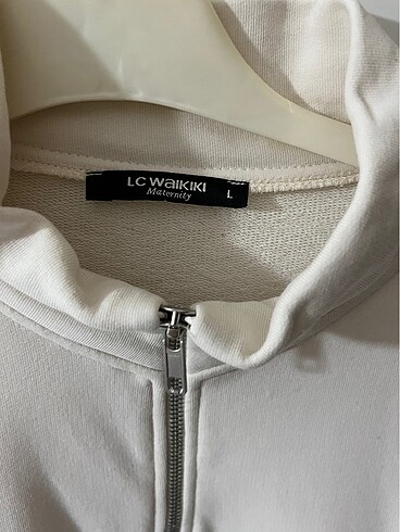 l Beden Lcw modest krem fermuarlı üç iplik şardonlu sweat